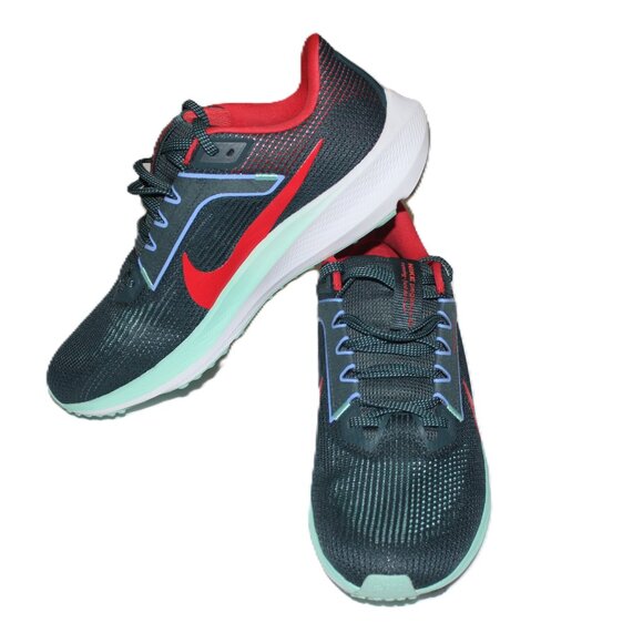 MEN\'S NIKE ZOOM PEGASUS 40 DEEP JUNGLE/ TRACK RED RUNNING SHOES US 9/UK8/EUR42.5 main image 7